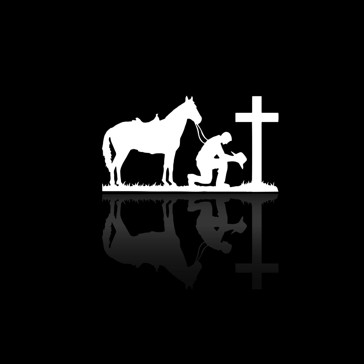 B- Decal - in god we trust cowboy / En Dios confio Vaquero
